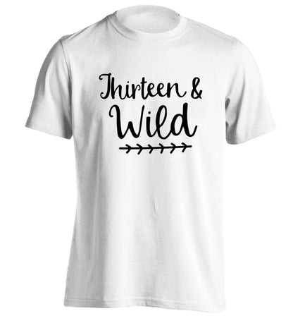 Thirteen and wild adults unisex white Tshirt 2XL
