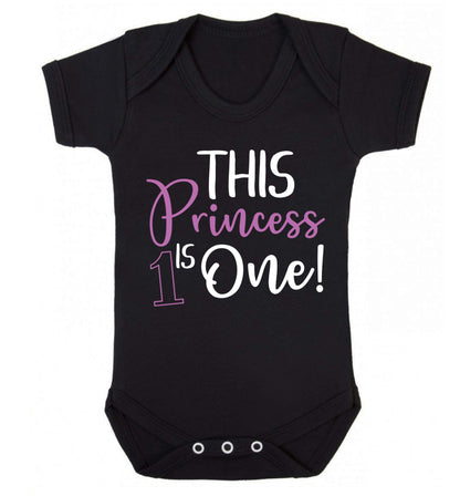 This princess is one Baby Vest black 18-24 months