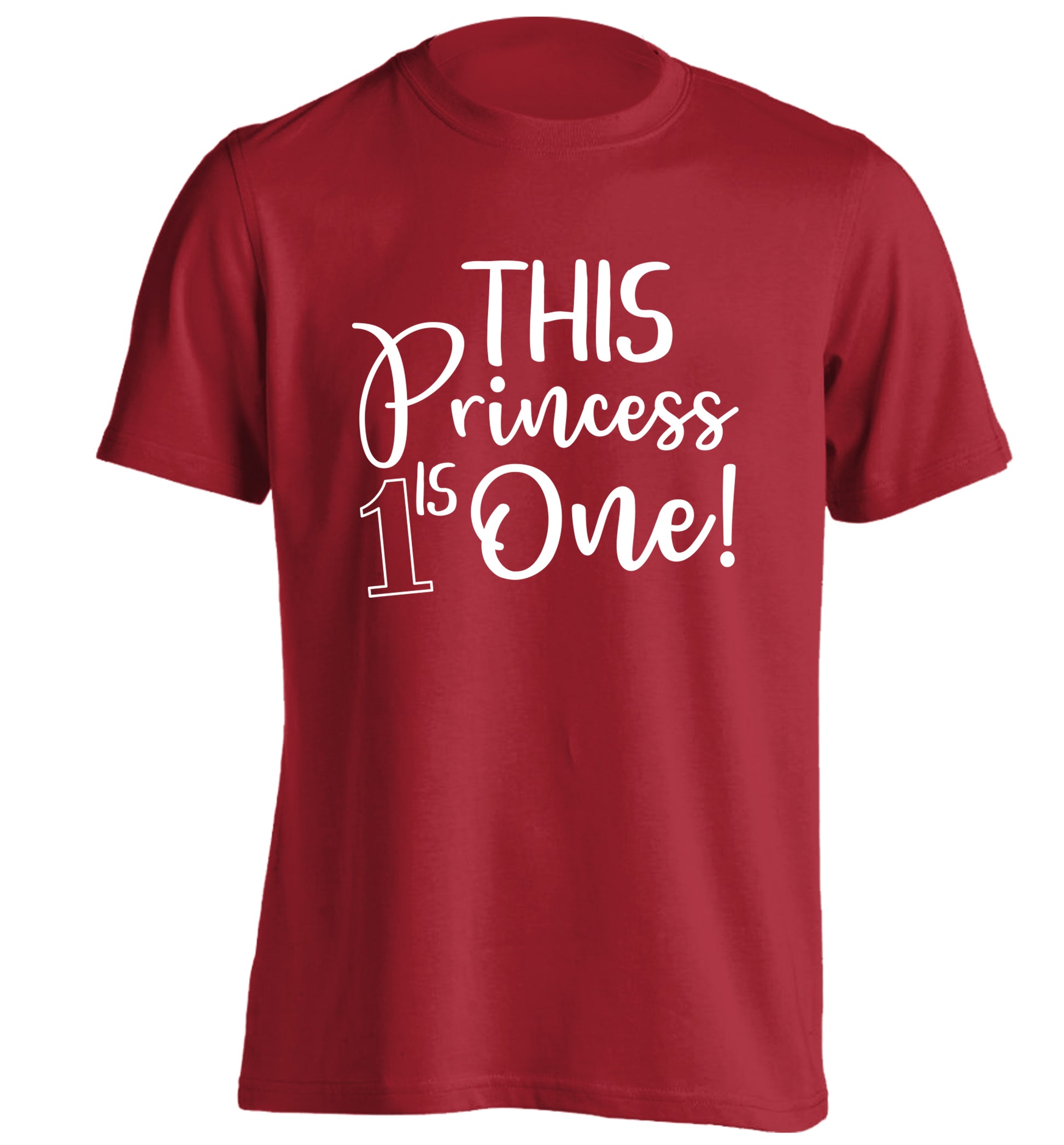 This princess is one adults unisex red Tshirt 2XL