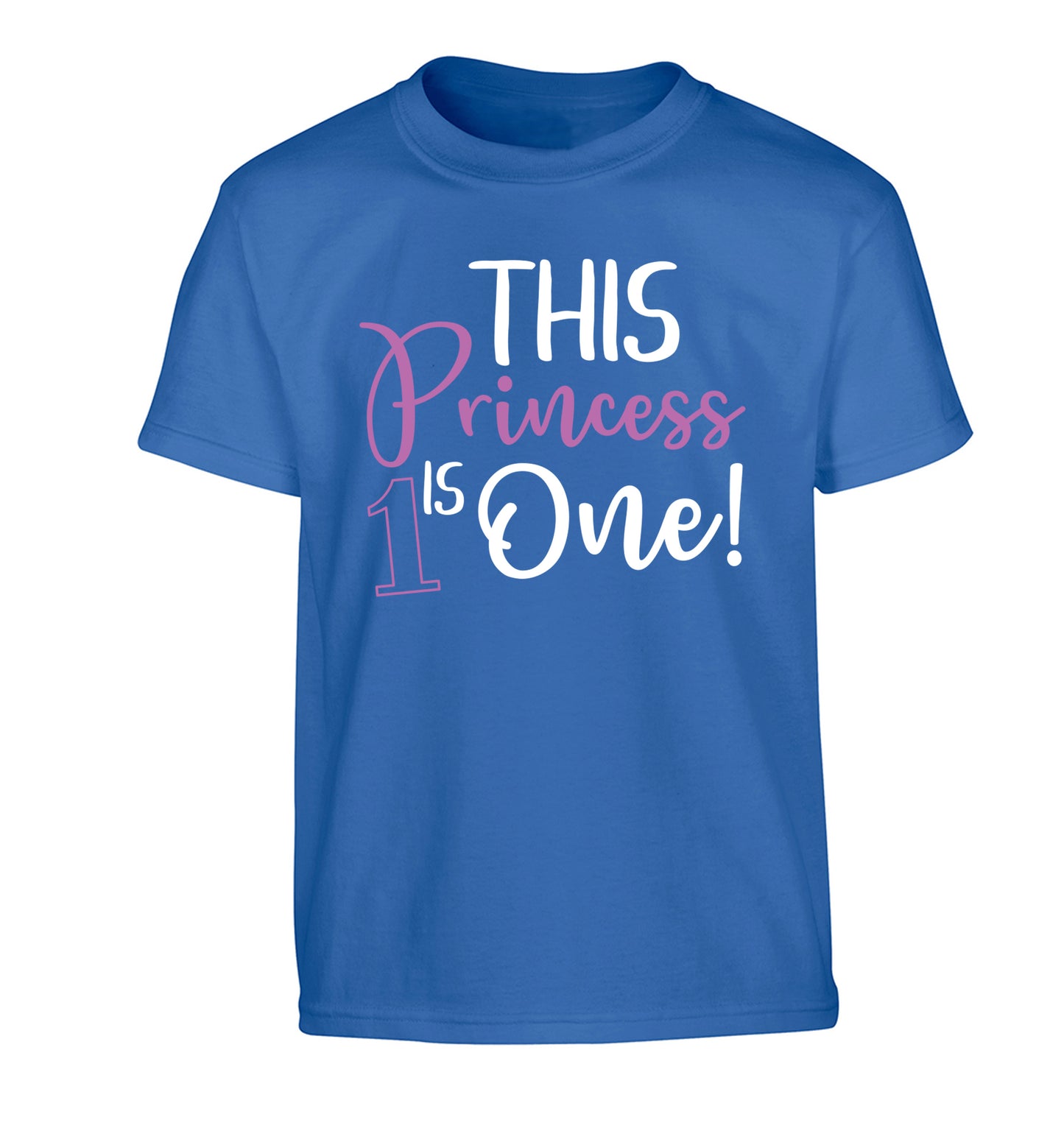 This princess is one Children's blue Tshirt 12-13 Years