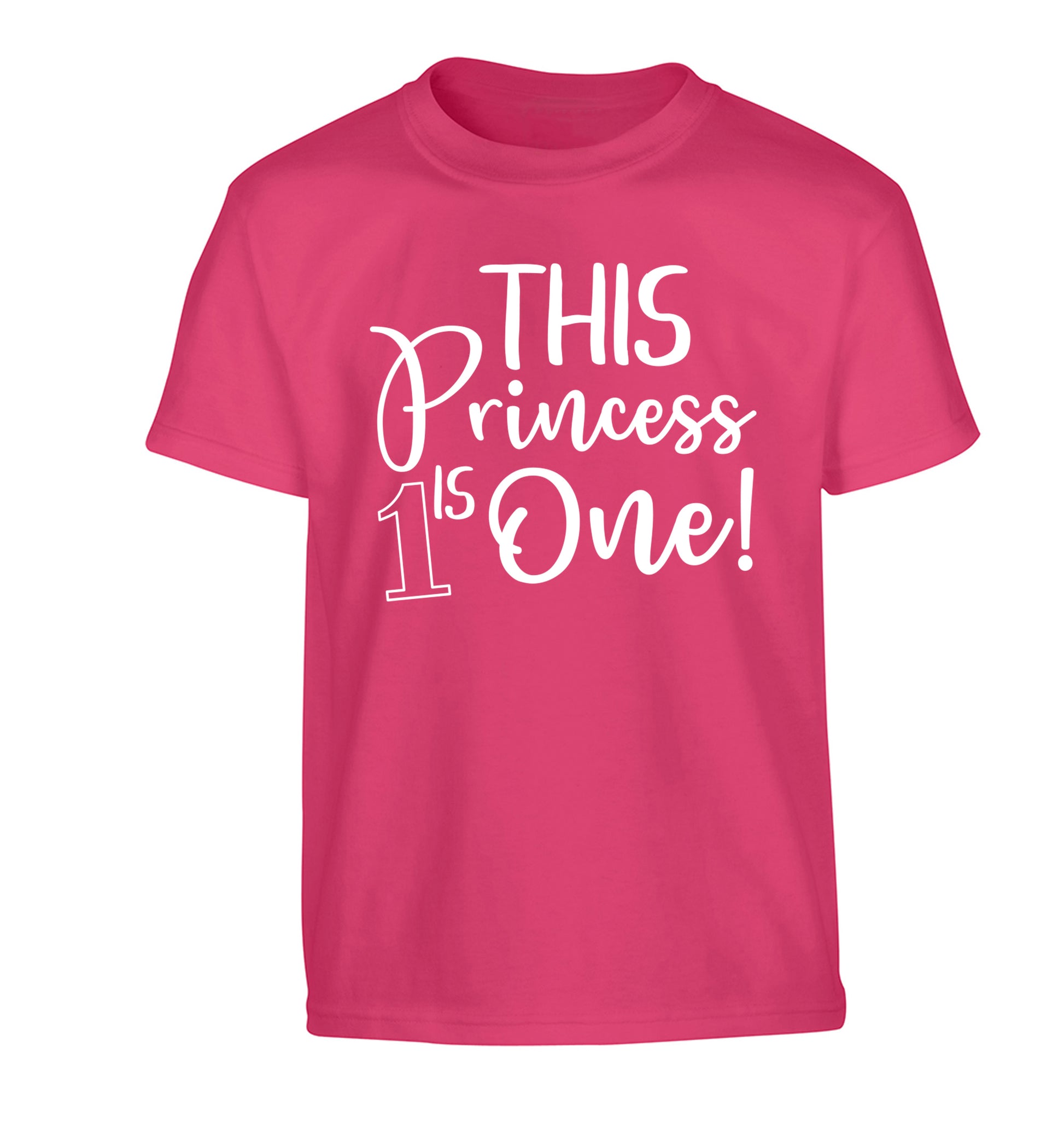 This princess is one Children's pink Tshirt 12-13 Years