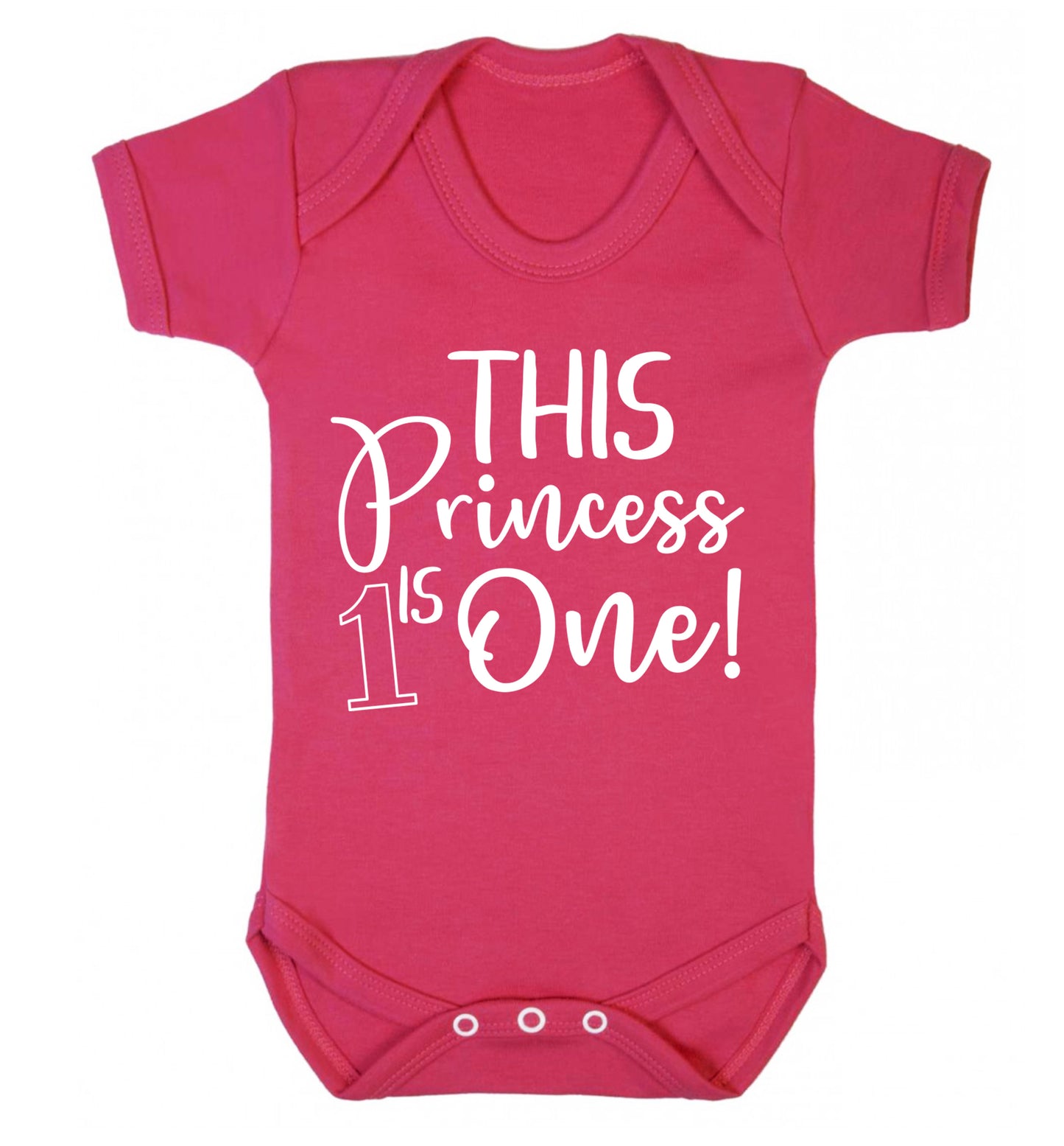 This princess is one Baby Vest dark pink 18-24 months