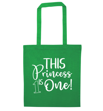 This princess is one green tote bag