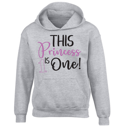 This princess is one children's grey hoodie 12-13 Years