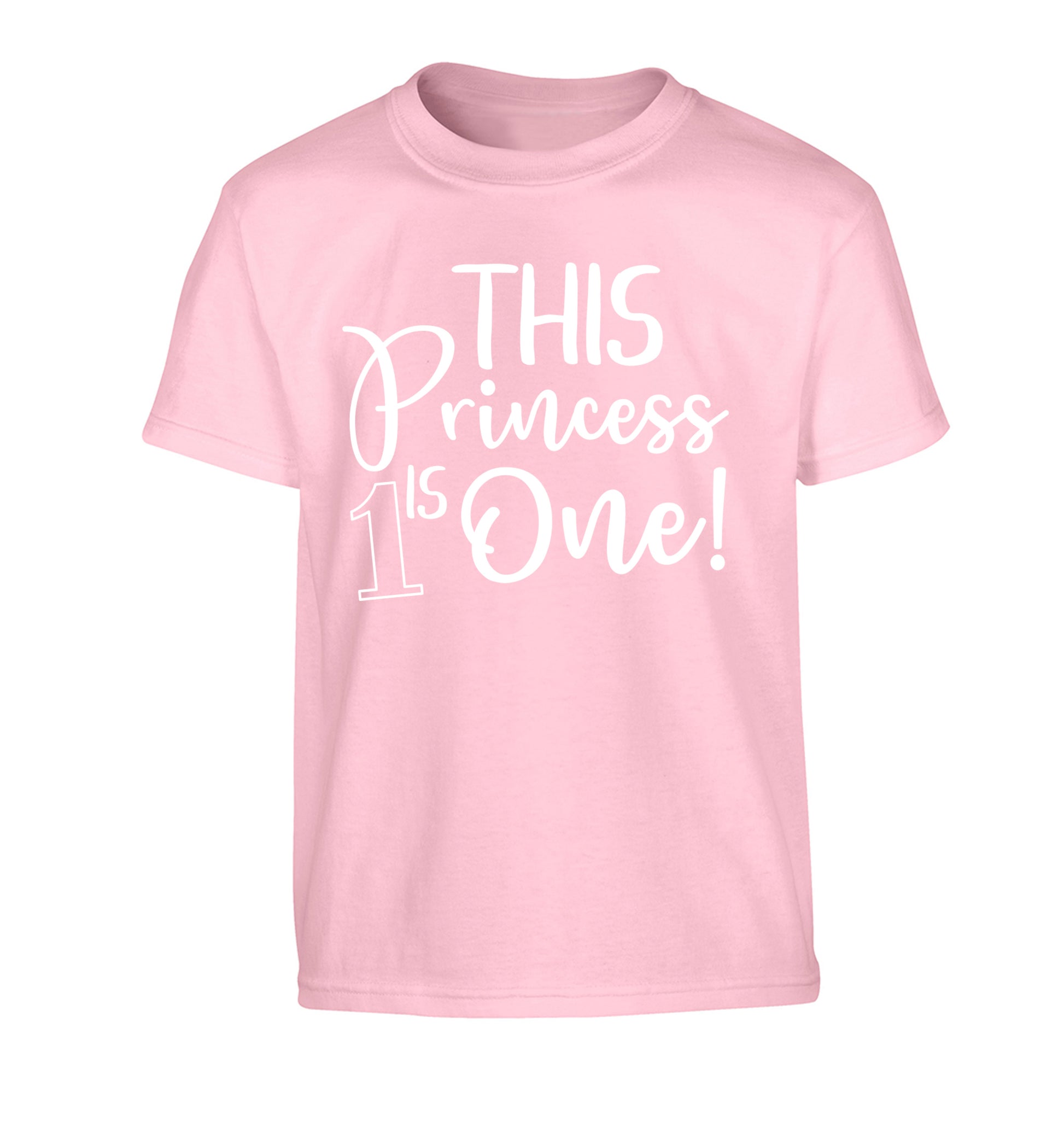 This princess is one Children's light pink Tshirt 12-13 Years