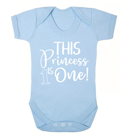 This princess is one Baby Vest pale blue 18-24 months