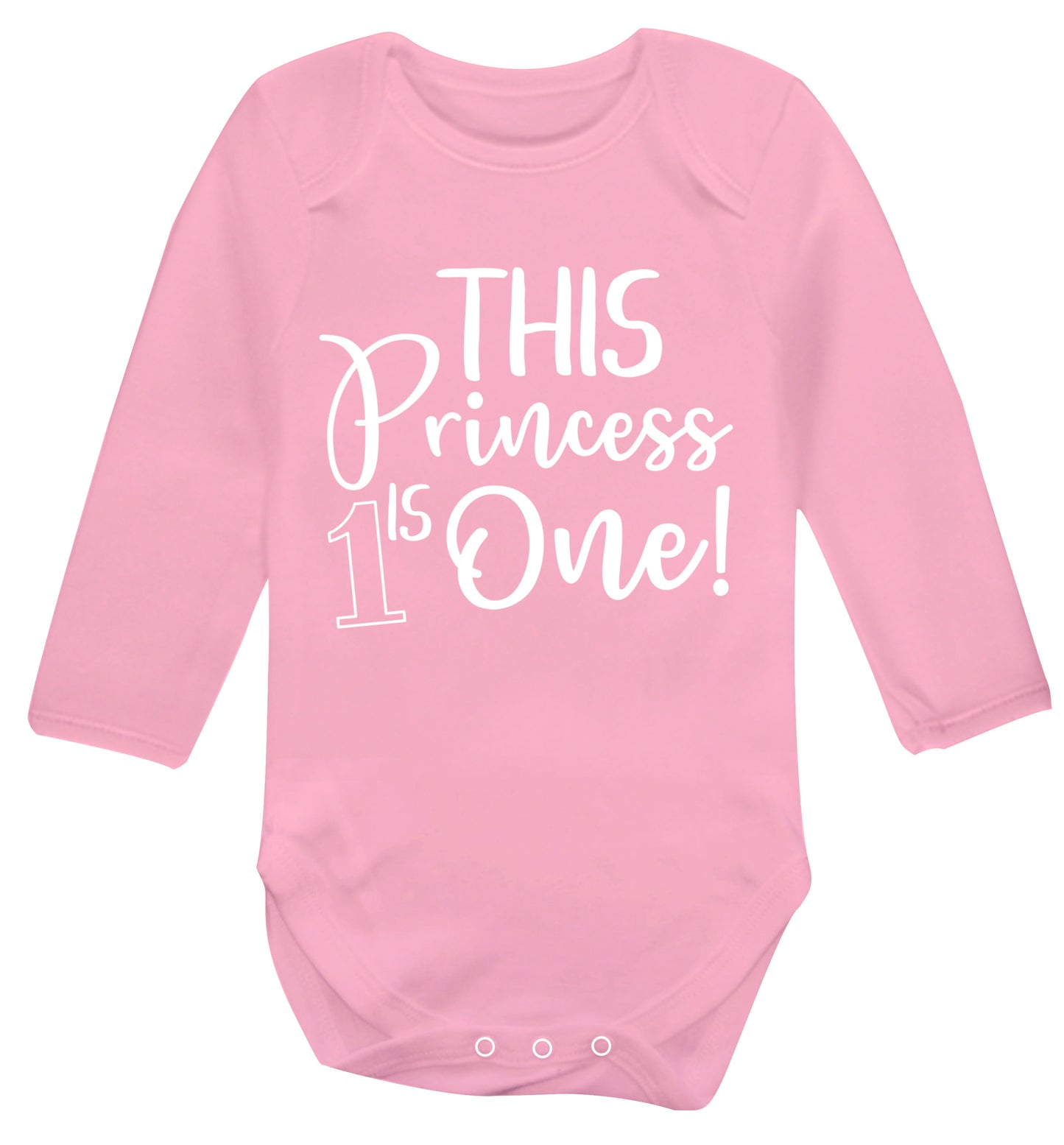 This princess is one Baby Vest long sleeved pale pink 6-12 months