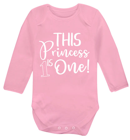 This princess is one Baby Vest long sleeved pale pink 6-12 months