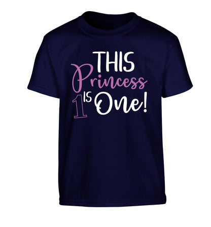 This princess is one Children's navy Tshirt 12-13 Years