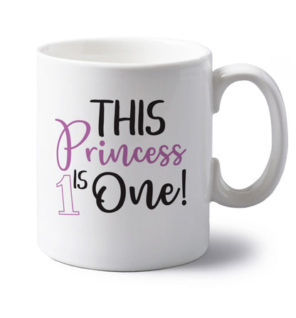 This princess is one left handed white ceramic mug 