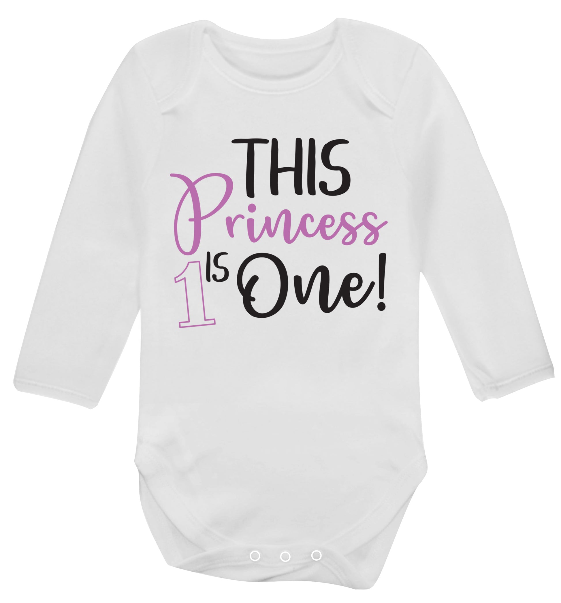 This princess is one Baby Vest long sleeved white 6-12 months
