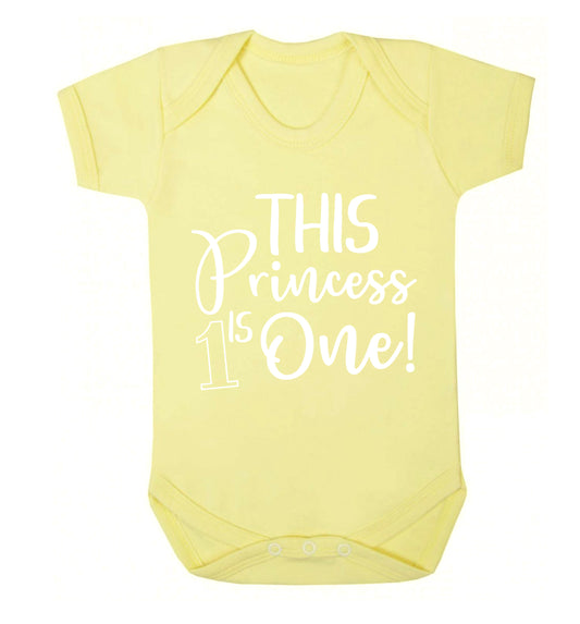 This princess is one Baby Vest pale yellow 18-24 months