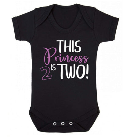 This princess is two Baby Vest black 18-24 months