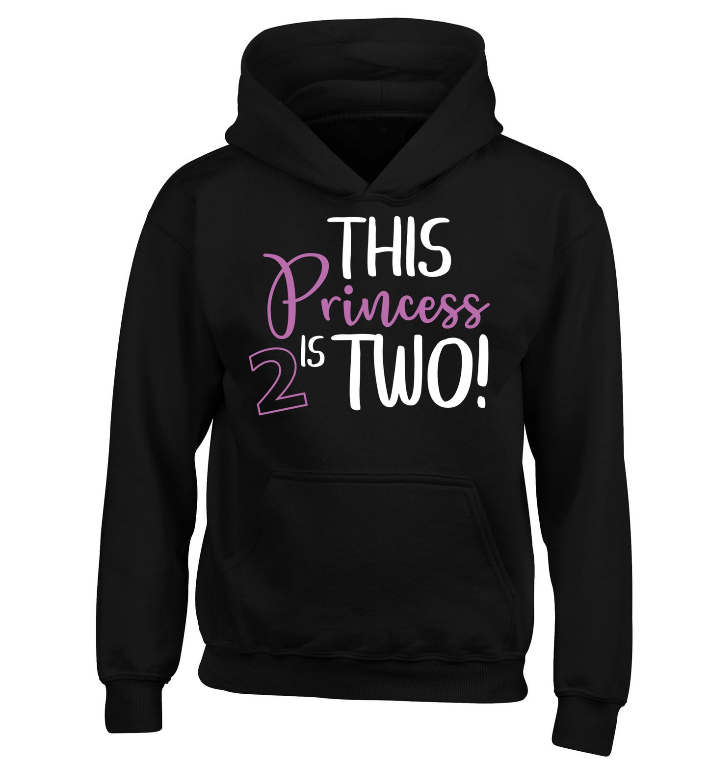 This princess is two children's black hoodie 12-13 Years