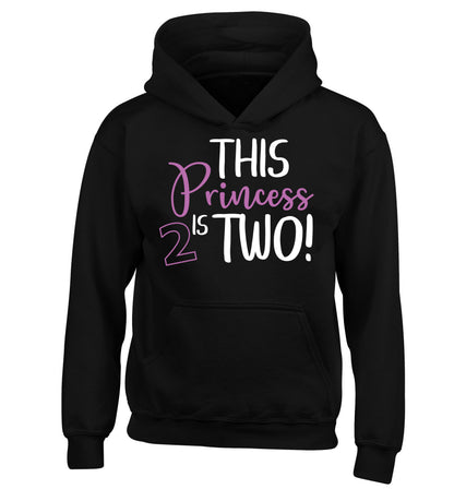 This princess is two children's black hoodie 12-13 Years
