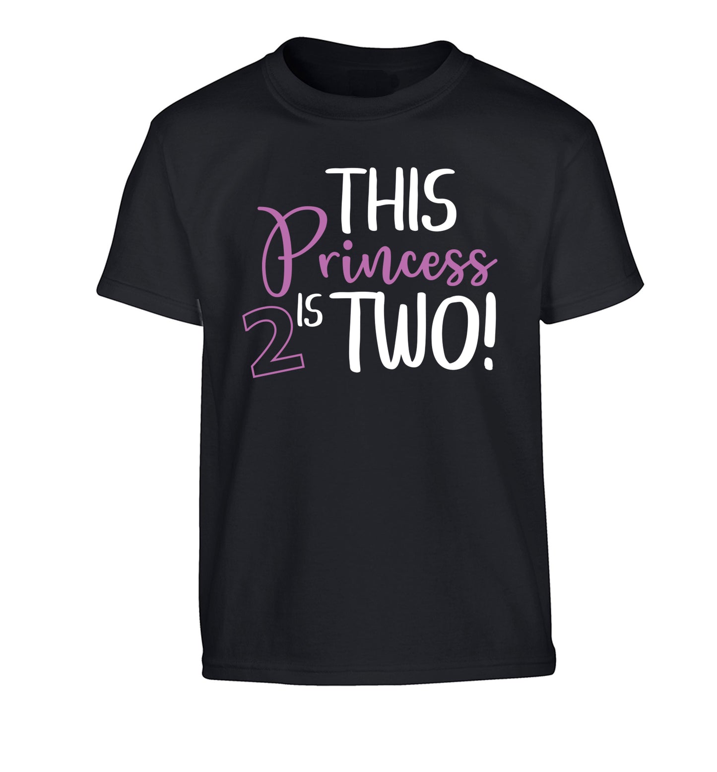 This princess is two Children's black Tshirt 12-13 Years