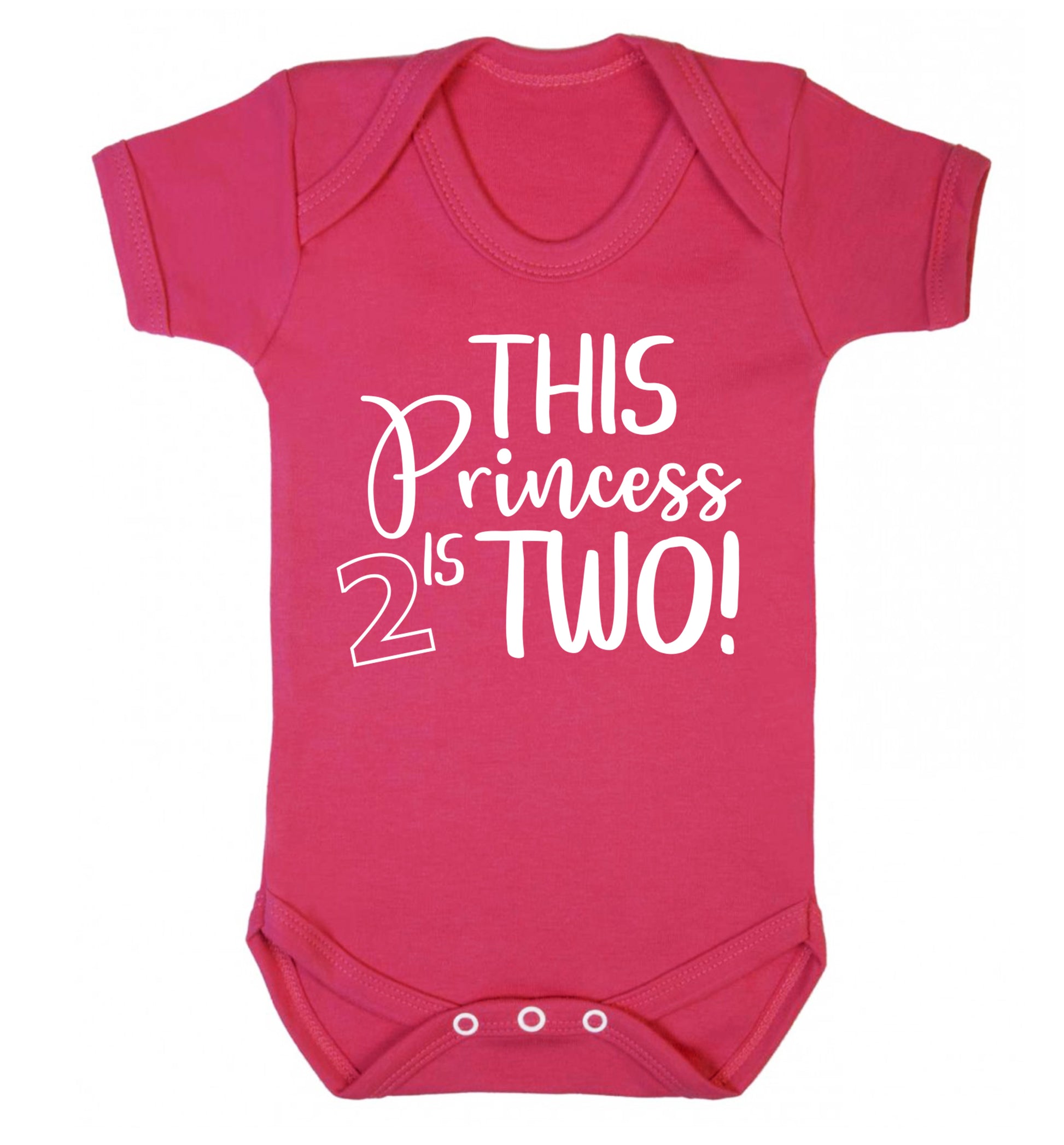 This princess is two Baby Vest dark pink 18-24 months