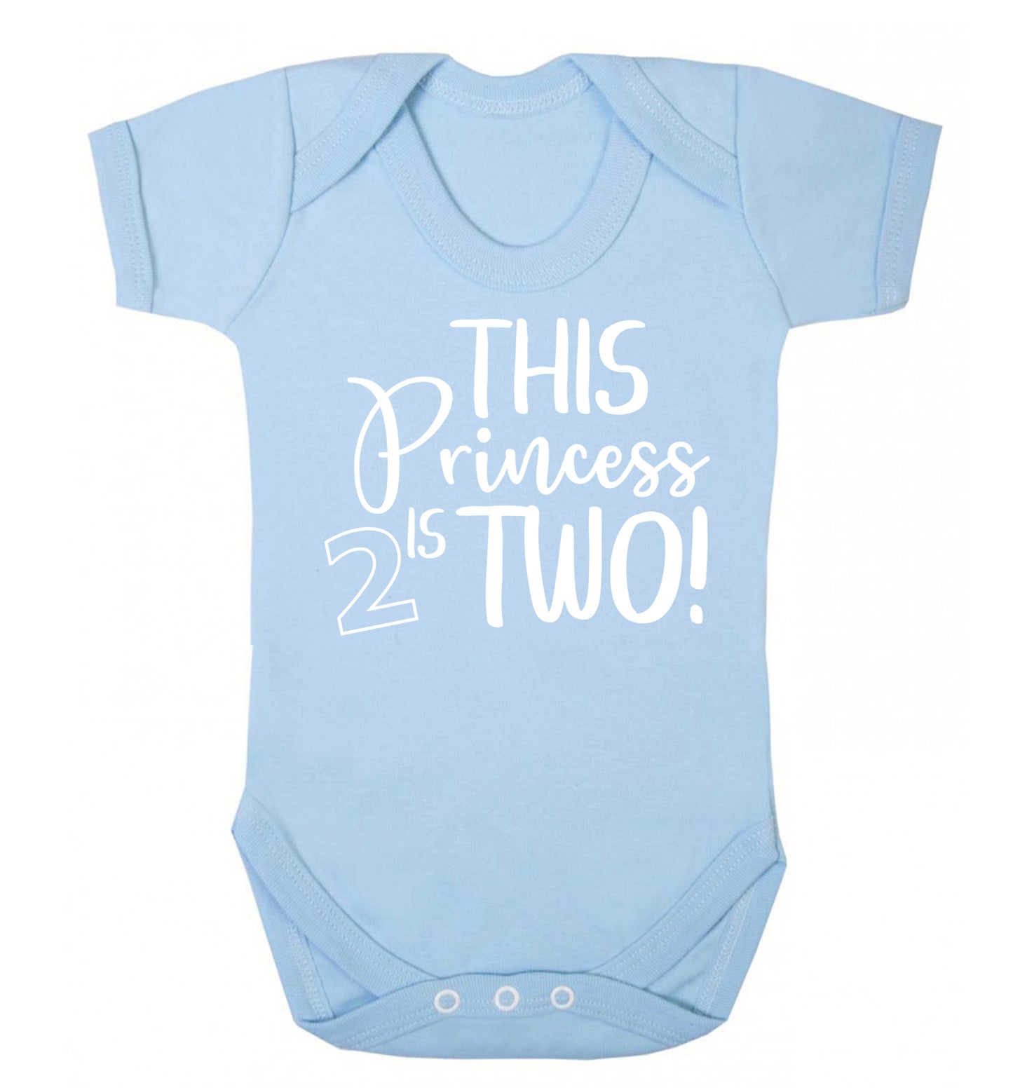 This princess is two Baby Vest pale blue 18-24 months