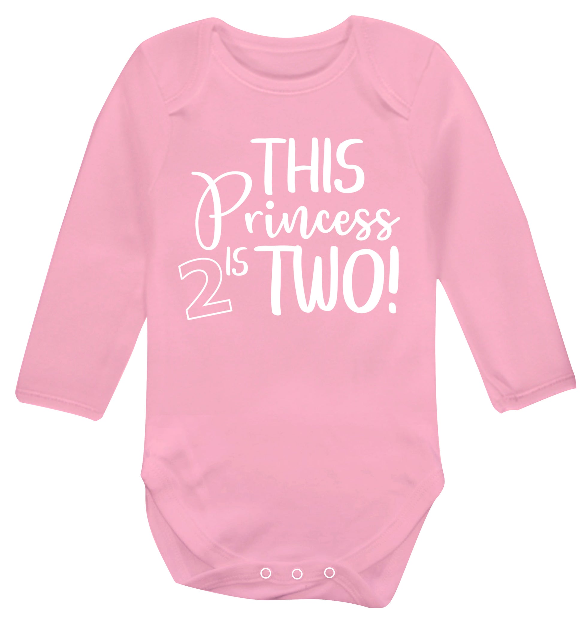 This princess is two Baby Vest long sleeved pale pink 6-12 months