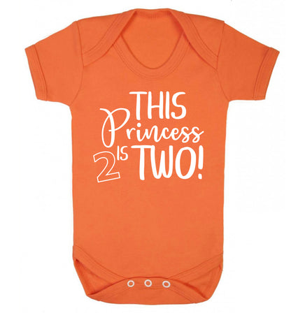 This princess is two Baby Vest orange 18-24 months