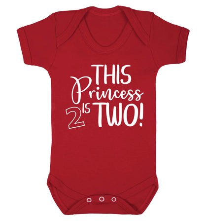 This princess is two Baby Vest red 18-24 months