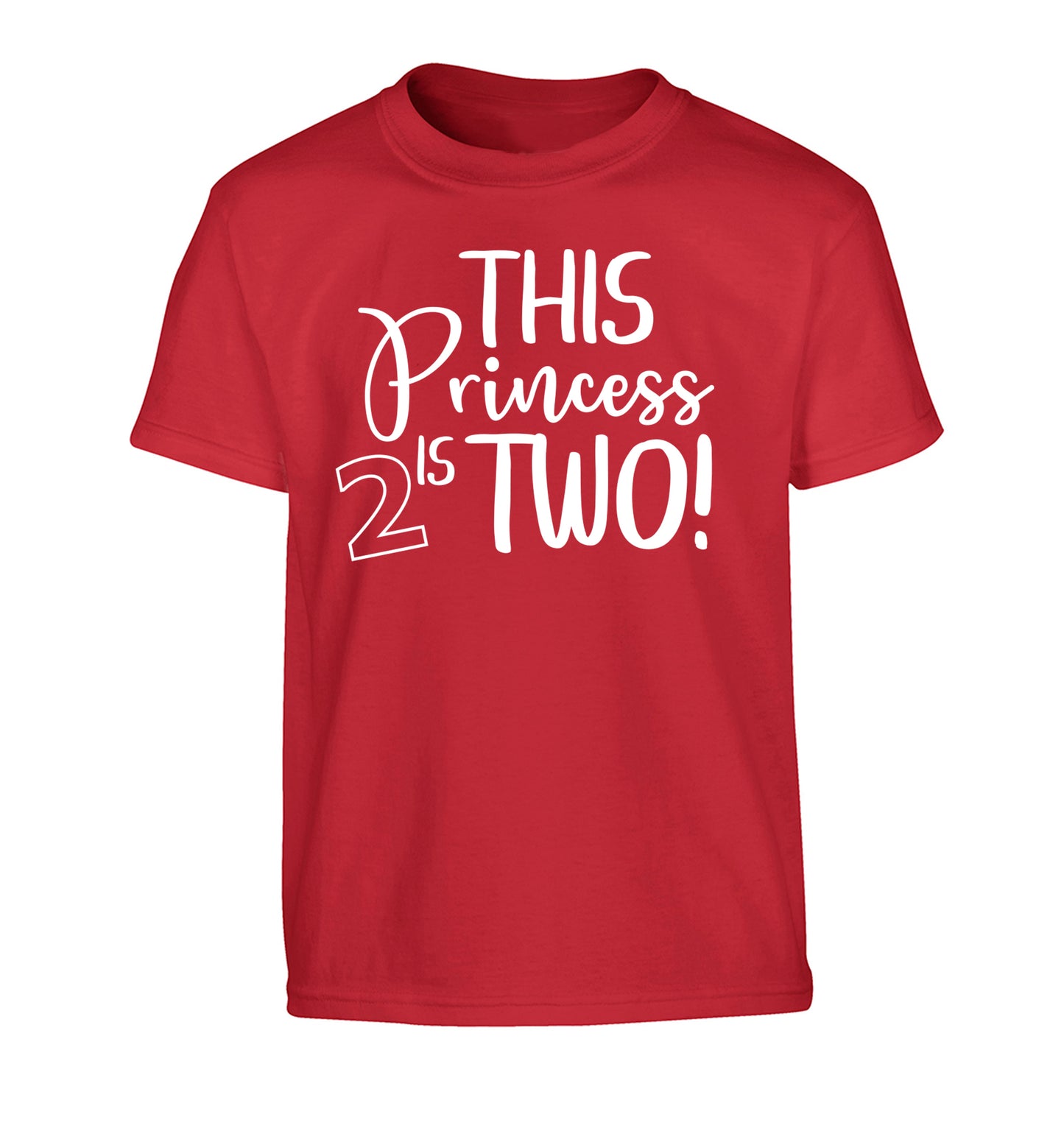 This princess is two Children's red Tshirt 12-13 Years