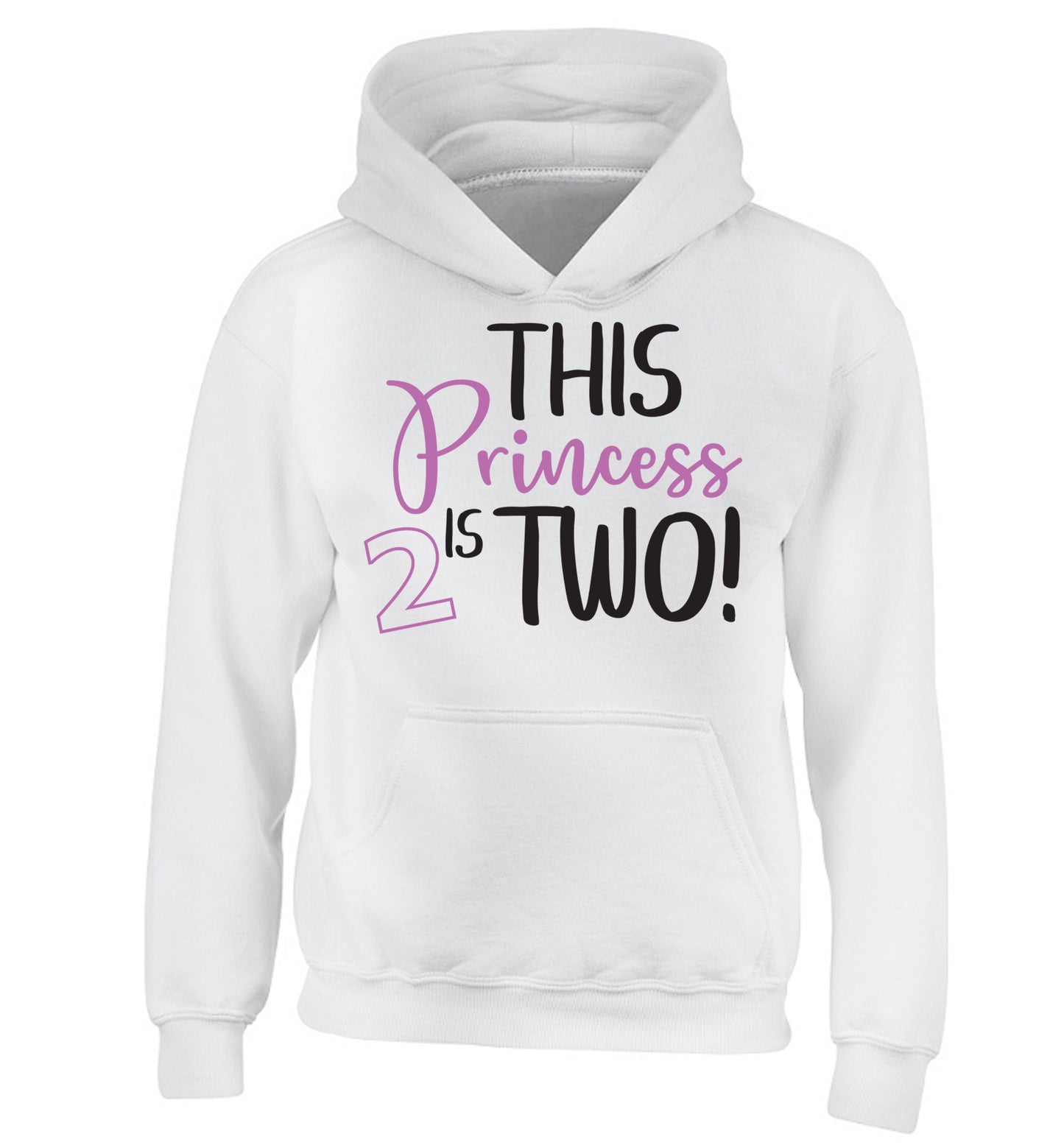 This princess is two children's white hoodie 12-13 Years