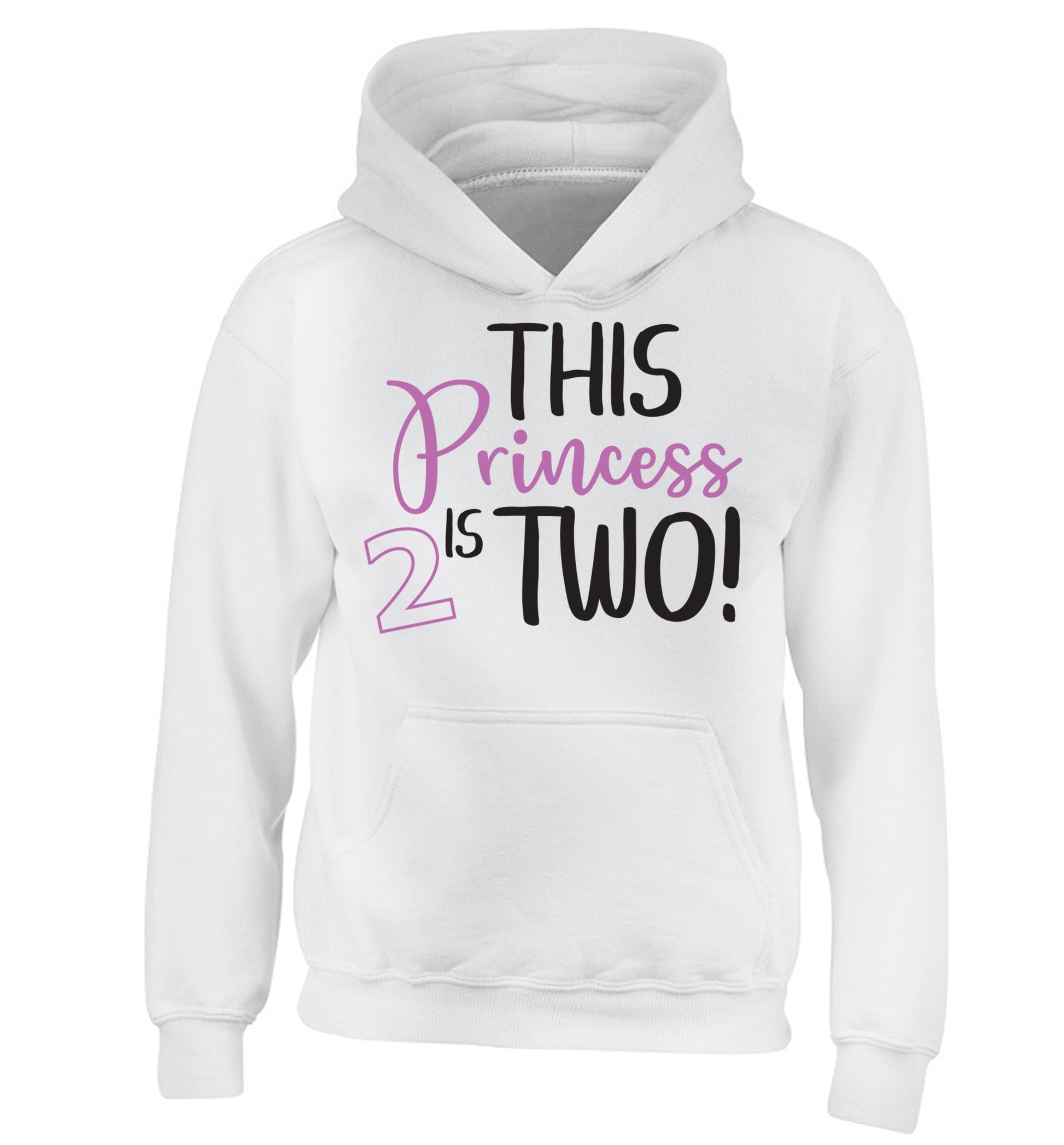 This princess is two children's white hoodie 12-13 Years