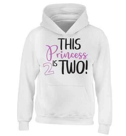 This princess is two children's white hoodie 12-13 Years