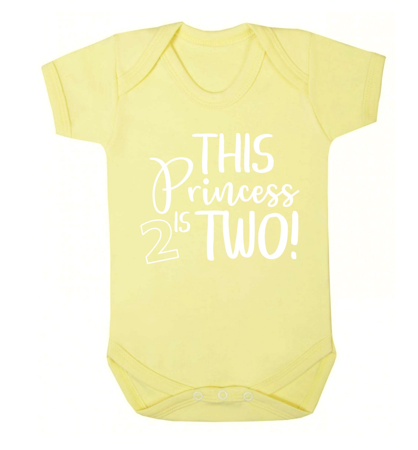 This princess is two Baby Vest pale yellow 18-24 months