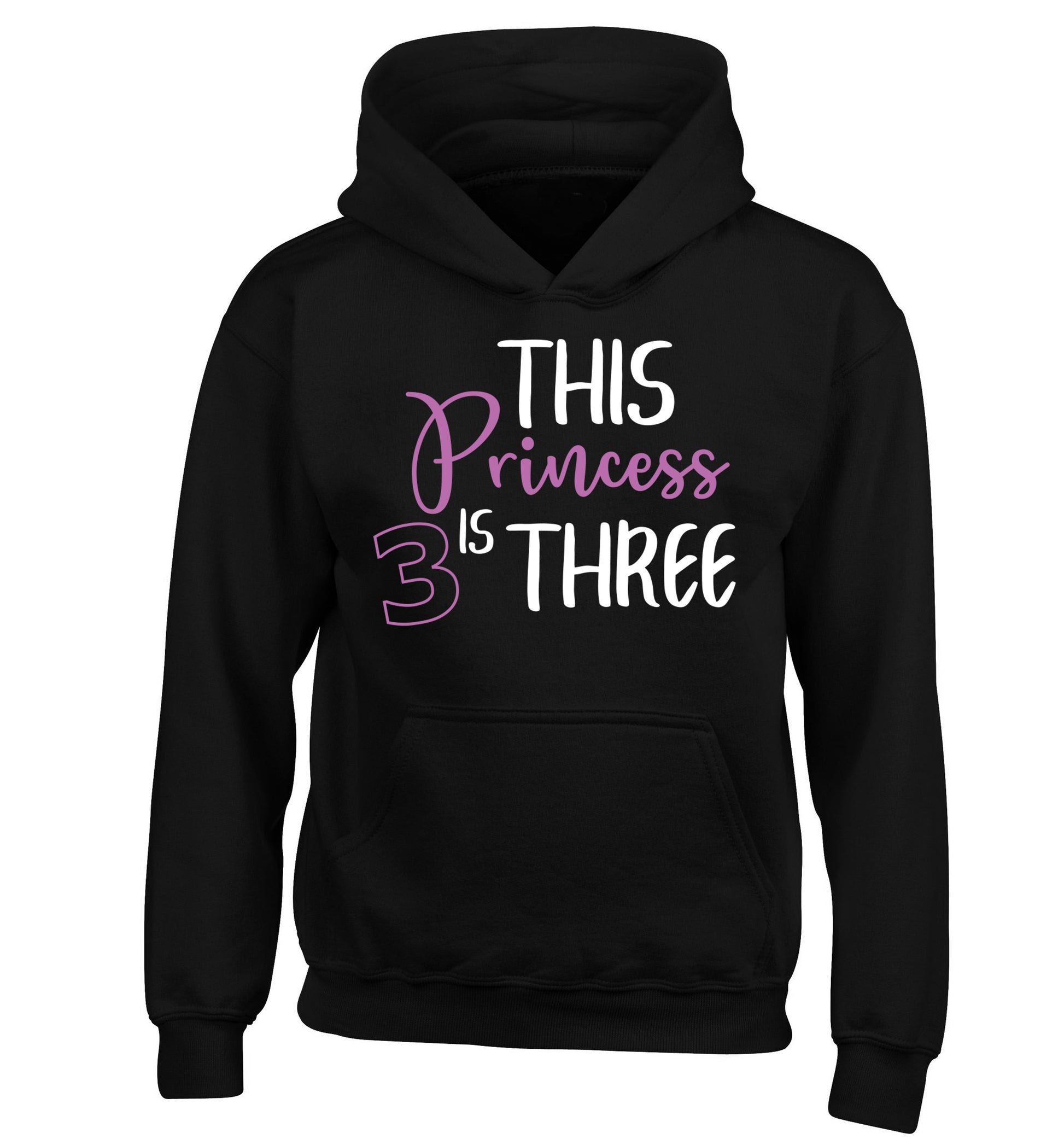 This princess is three children's black hoodie 12-13 Years