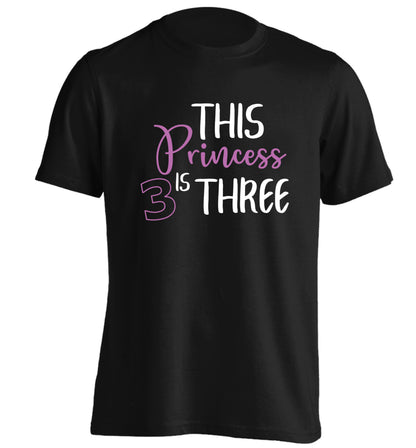 This princess is three adults unisex black Tshirt 2XL