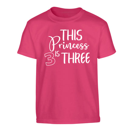 This princess is three Children's pink Tshirt 12-13 Years