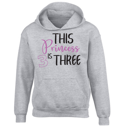 This princess is three children's grey hoodie 12-13 Years