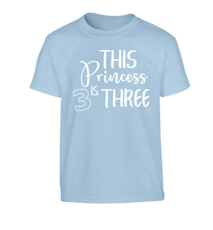 This princess is three Children's light blue Tshirt 12-13 Years