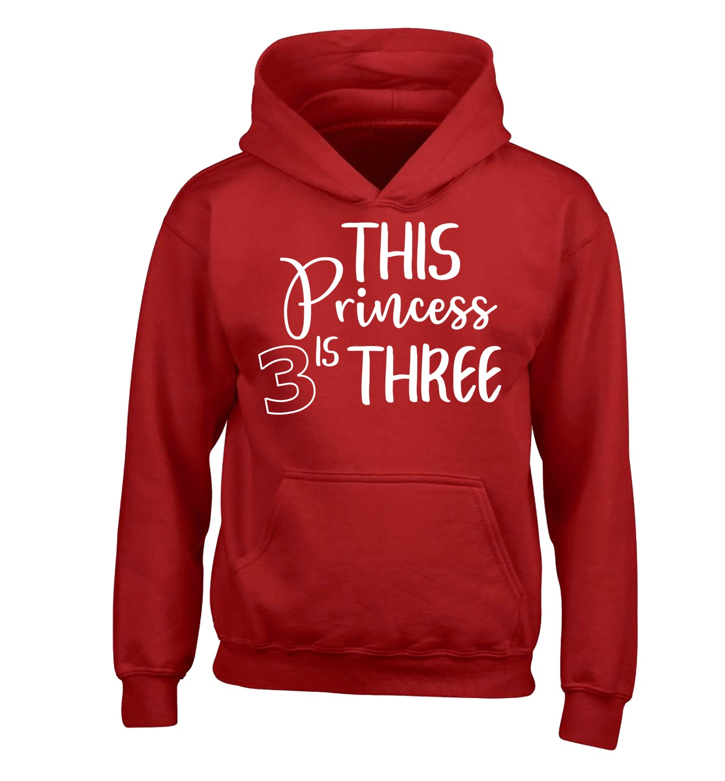 This princess is three children's red hoodie 12-13 Years