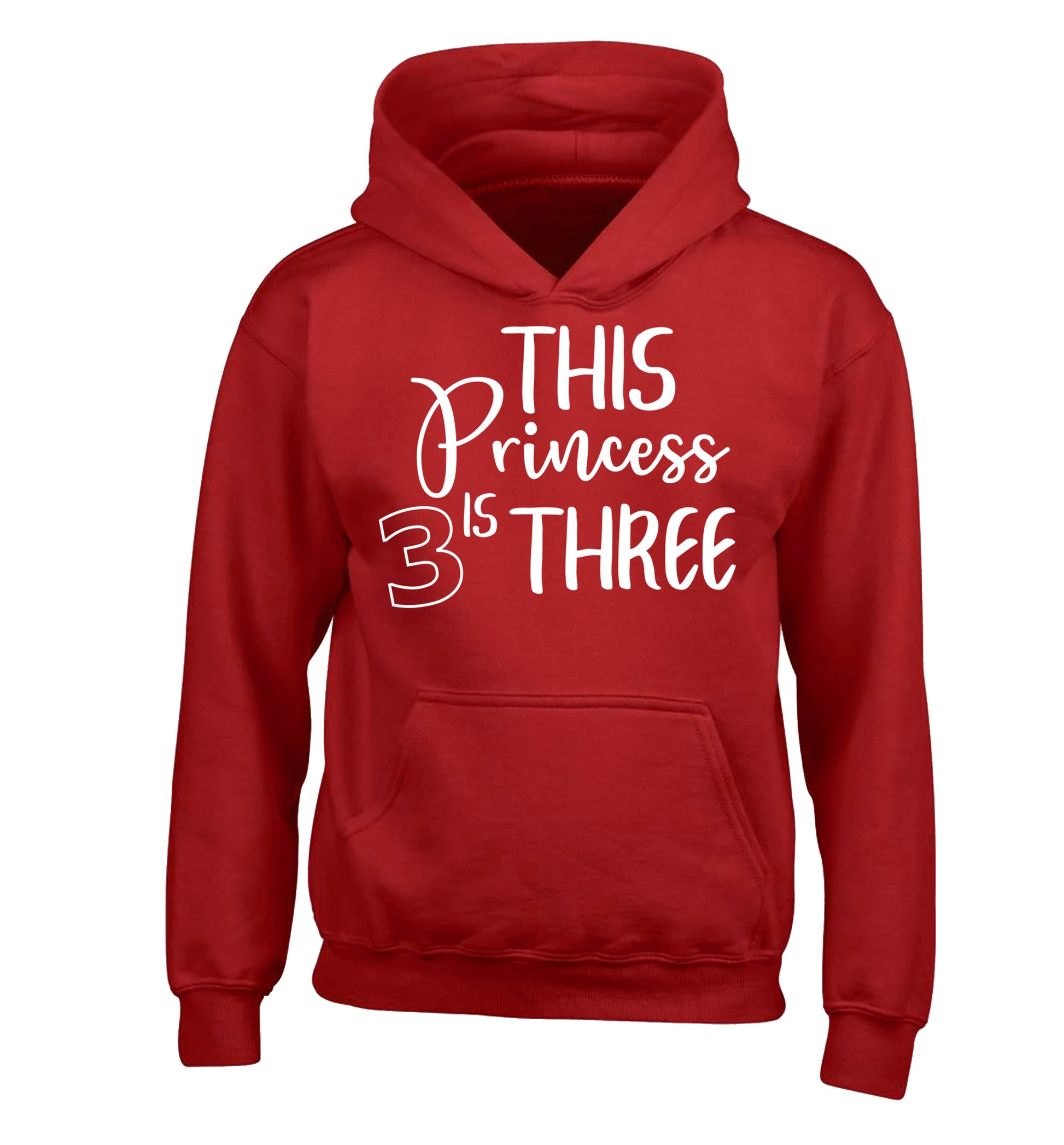 This princess is three children's red hoodie 12-13 Years