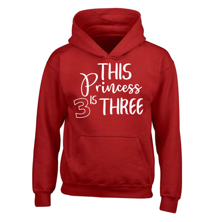 This princess is three children's red hoodie 12-13 Years