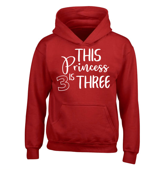 This princess is three children's red hoodie 12-13 Years