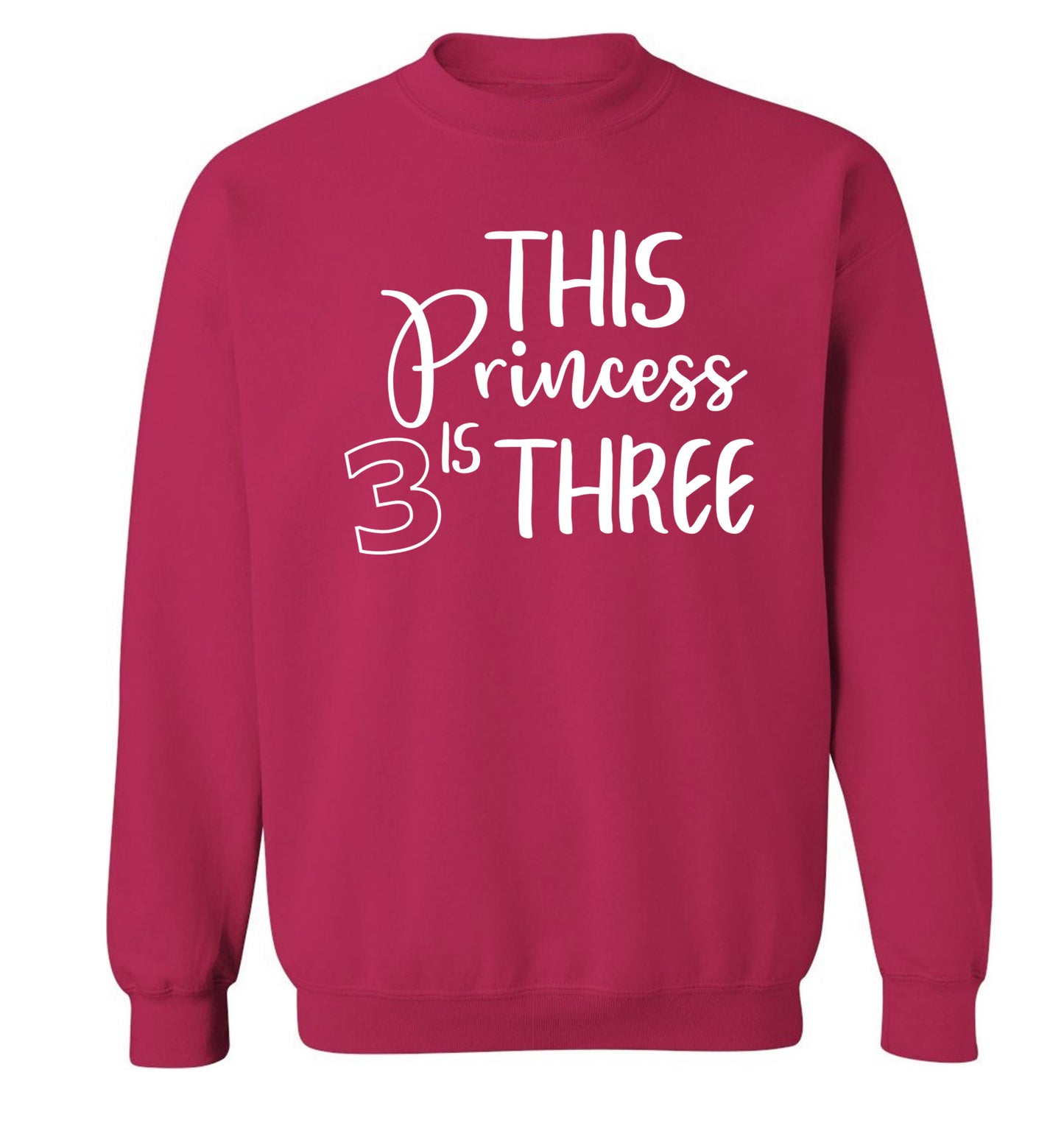 This princess is three Adult's unisex pink Sweater 2XL