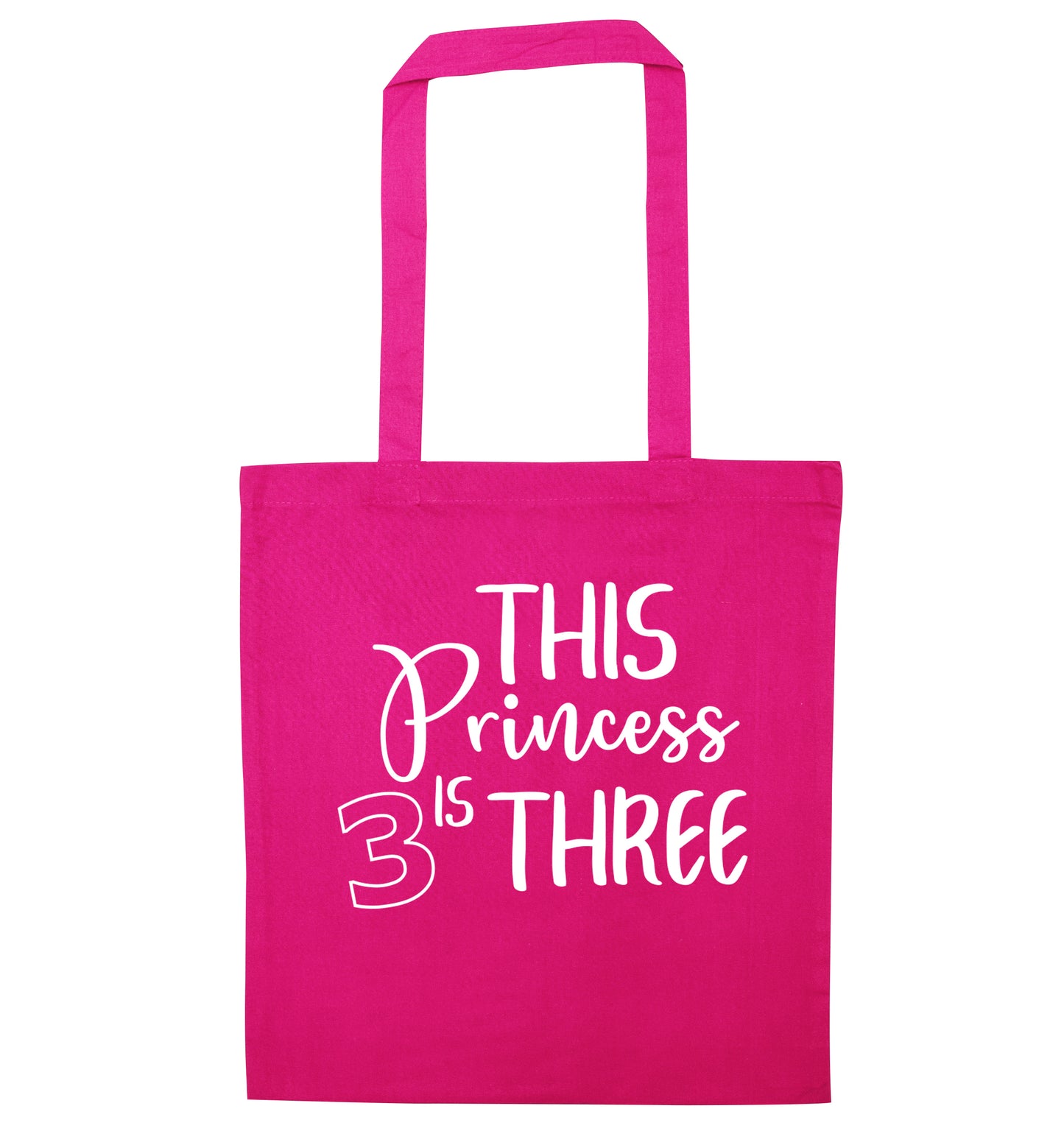This princess is three pink tote bag
