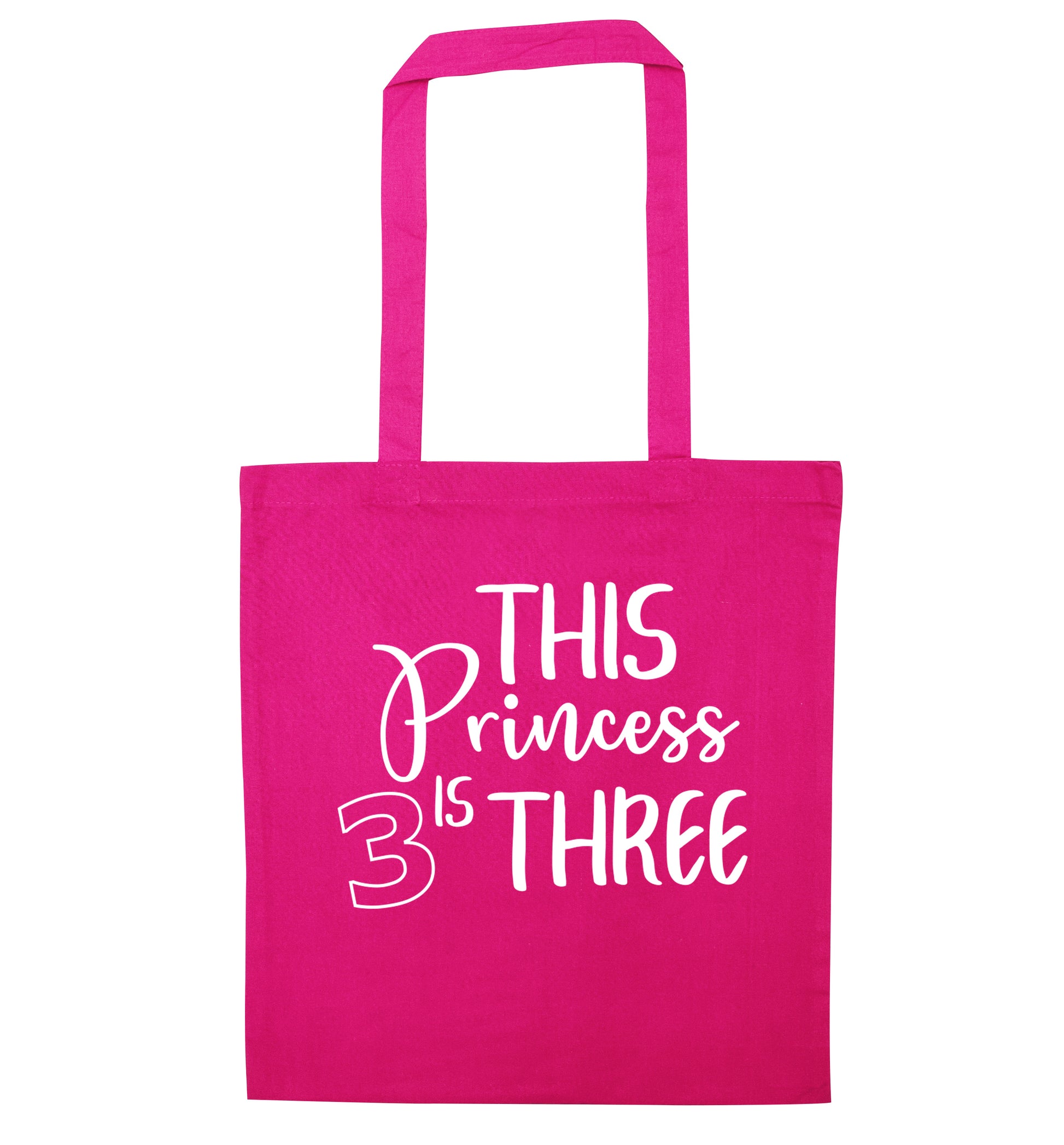 This princess is three pink tote bag
