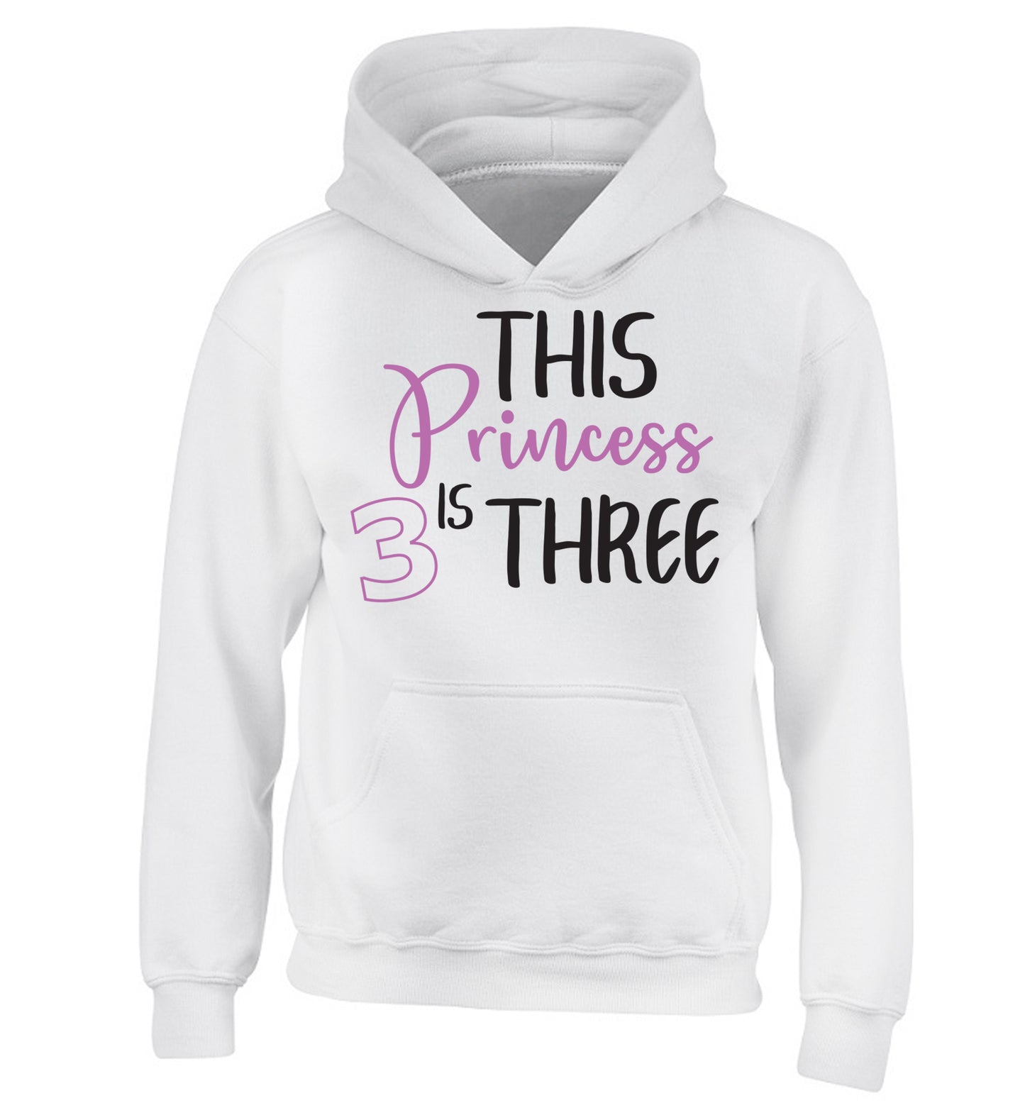 This princess is three children's white hoodie 12-13 Years