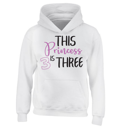 This princess is three children's white hoodie 12-13 Years