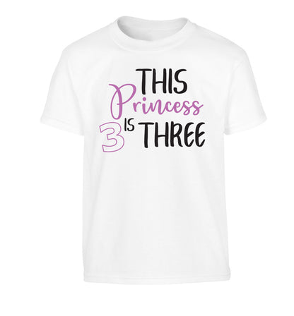 This princess is three Children's white Tshirt 12-13 Years