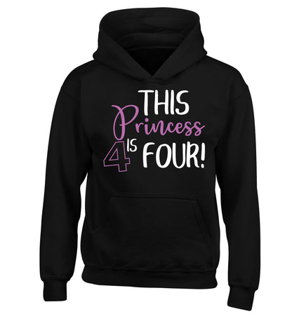 This princess is four children's black hoodie 12-13 Years