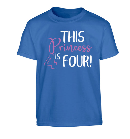 This princess is four Children's blue Tshirt 12-13 Years