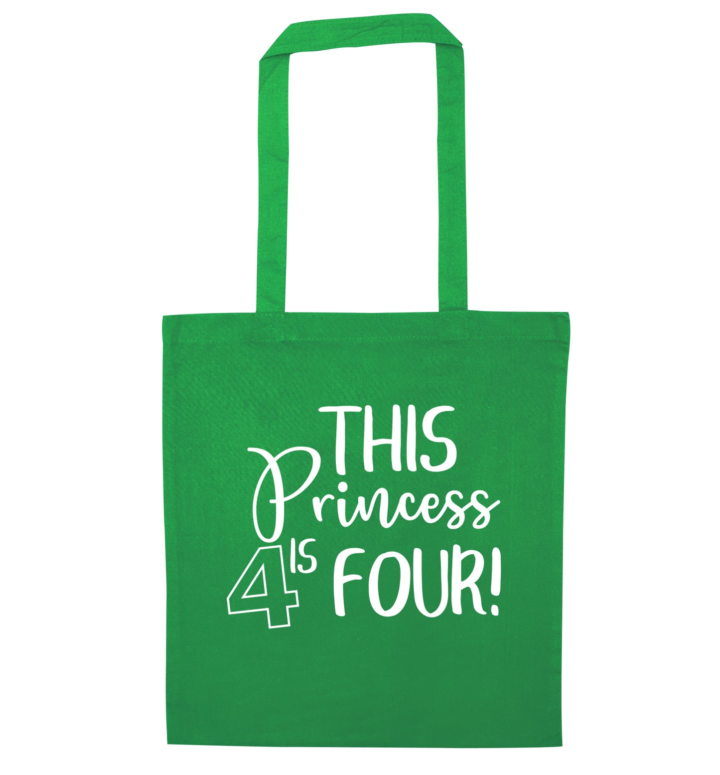 This princess is four green tote bag