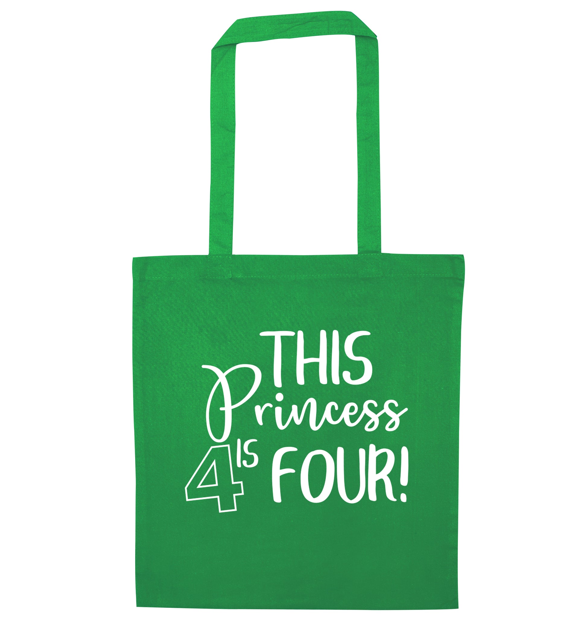 This princess is four green tote bag