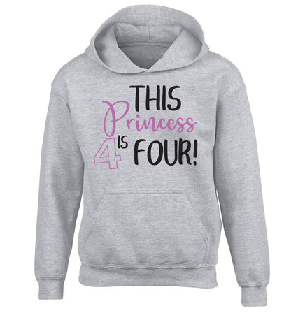 This princess is four children's grey hoodie 12-13 Years